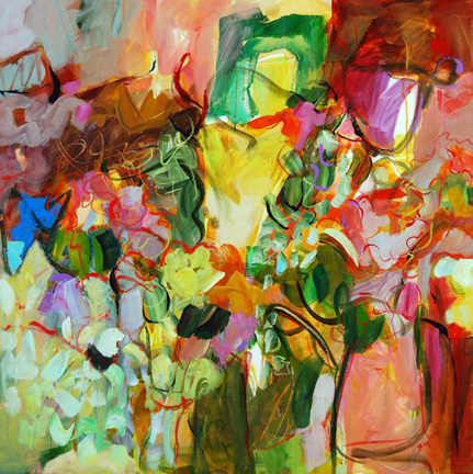 Inside Looking Out. Acrylic on canvas, 36h x 36w, $2400.