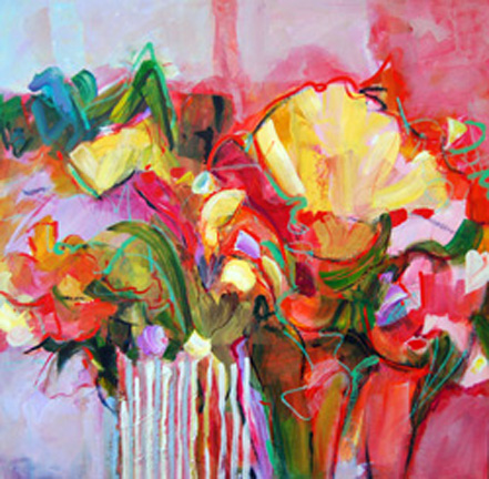 Coastal Gardens, Acrylic on canvas, 36h x 36w, $3200 (Framed).