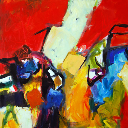 Cross Roads, Acrylic on canvas, 36h x 36w, $3200, framed.