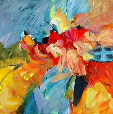 Summer Palette, Acrylic on canvas, 36h x 36w, $2800.