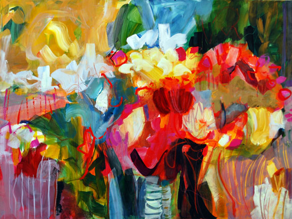 Garden After Rain, acrylic on canvas, 30 x 40, $2600