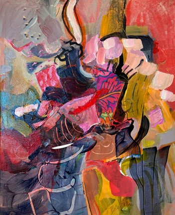 Painted Desert. Acrylic and collage, 16