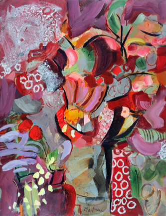 History In Red. Acrylic and collage, 33