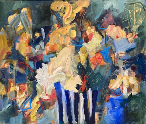 Crackle and Pop. Acrylic and collage on canvas, 40