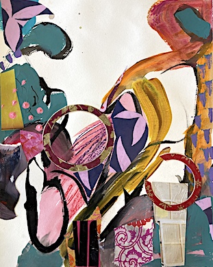 Cherry Blossom A I. Acrylic and collage, 24