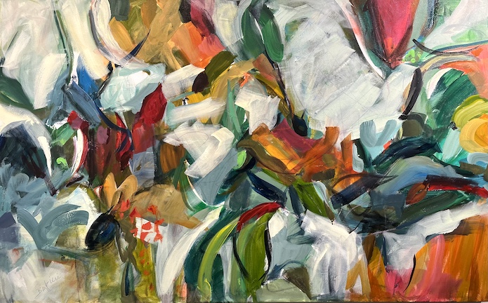 Tropics, Acrylic and collage on canvas, 30