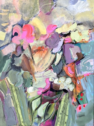 Lighthearted, Acrylic and collage on canvas, 24