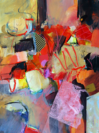 Looking Backward, 41 x 33, acrylic & collage, $1600
